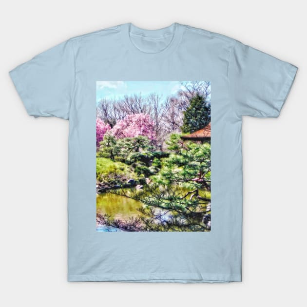 Japanese Garden in Spring T-Shirt by SusanSavad